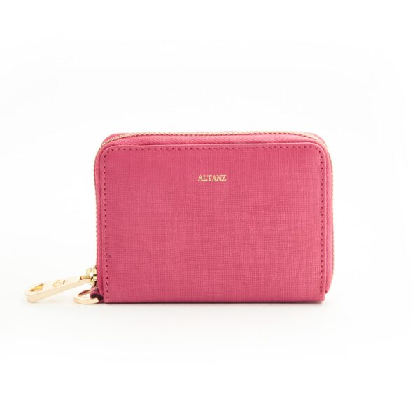 Mini Zipped Continental Leather Purse / Wallet with 4 C/C