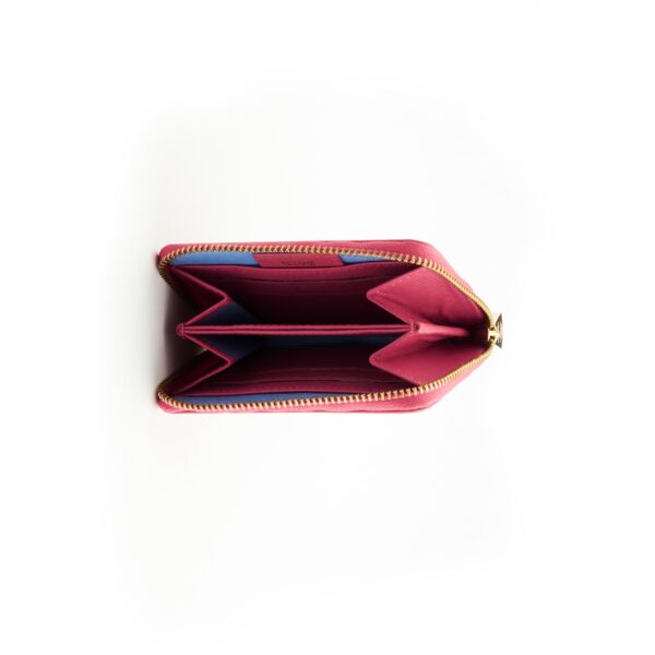 Mini Zipped Continental Leather Purse / Wallet with 4 C/C - Image 5