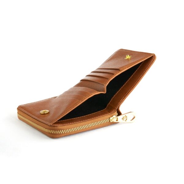Mini Continental Zipped Coin Leather Purse with 6 C/C - Image 9