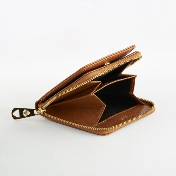 Mini Continental Zipped Coin Leather Purse with 6 C/C - Image 7