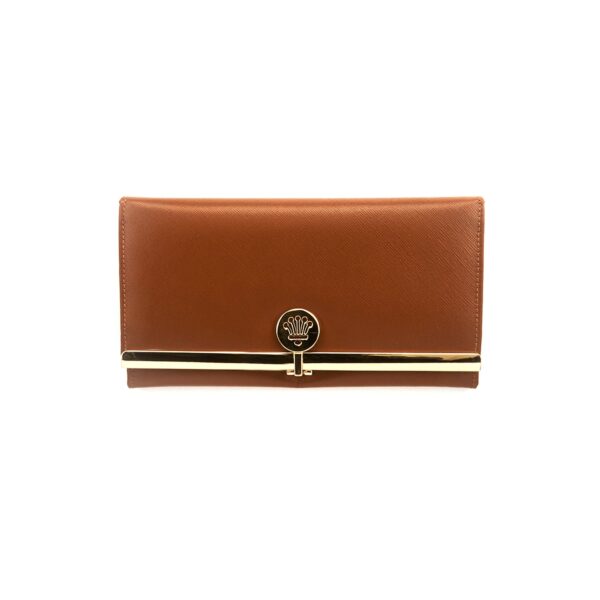 Gancini Clasp Leather Clutch